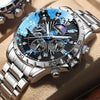 Men's Yeha Maison Tonneau Tourbillon Moon Phase Mechanical Watch with curved case and intricate dial details.