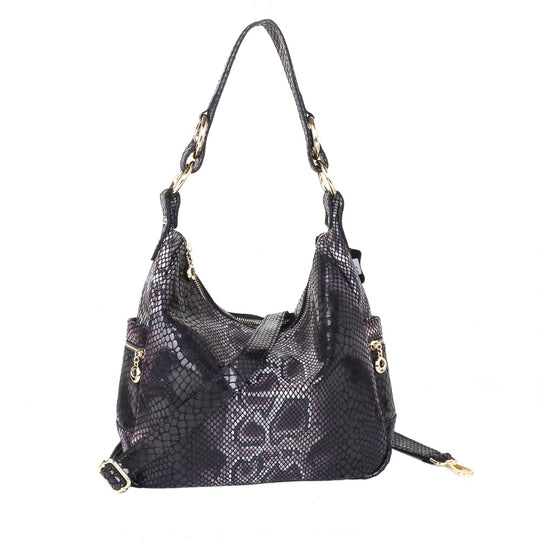 Women's textured cowhide crossbody shoulder bag by Yeha Maison, showing the stylish bag with textured leather and adjustable strap.
