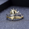Yeha Maison Sun & Sunrise adjustable designer jewelry ring with intricate sun and sunrise motifs, crafted in stylish metal.