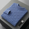 Men's thick knit turtleneck pullover sweater by Yeha Maison, featuring a half-turtleneck collar and cozy textured knit fabric.
