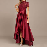 Wine red fishtail maxi dress for women by Yeha Maison, flowing fabric with elegant fit and stylish design.
