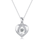 S925 silver moissanite pendant necklace with "With You In My Heart" inscription, 0.5ct brilliance, elegant jewelry by Yeha Maison