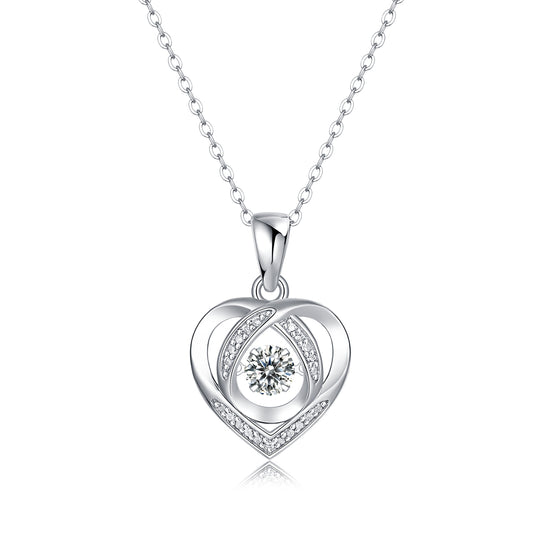 S925 silver moissanite pendant necklace with 