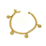 24K gold filled four-leaf clover bracelet from Yeha Maison featuring a delicate jewelry design with four-leaf clover charms.