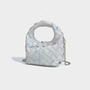Woven Dumpling Mini Bag by Yeha Maison showing a compact, textured bag with a rounded, dumpling-like shape and woven handle