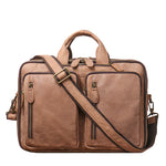 Men's Crazy Horse leather convertible briefcase backpack by Yeha Maison with sturdy straps and sleek design.