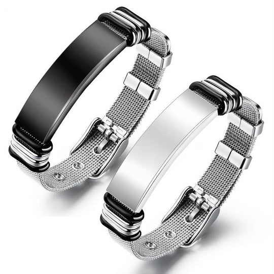Adjustable titanium steel bracelet from Yeha Maison, featuring sleek jewelry design with a polished finish and modern style.
